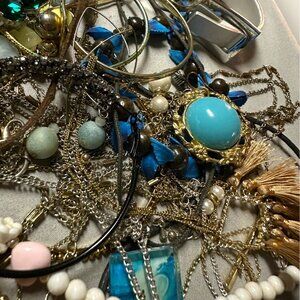 3+ lb Mixed Jewelry Lot Of Necklaces Bracelets Earrings & Chains